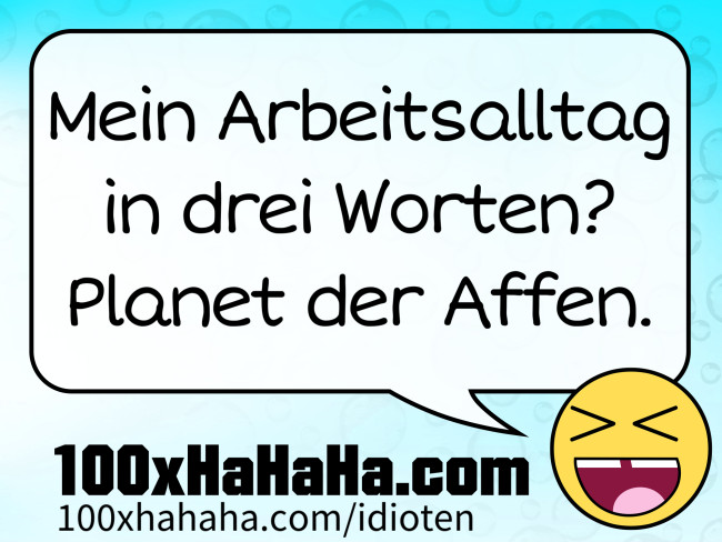 Mein Arbeitsalltag in drei Worten? Planet der Affen.