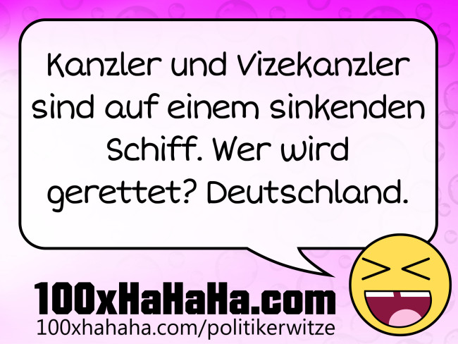 Kanzler und Vizekanzler sind auf einem sinkenden Schiff. Wer wird gerettet? Deutschland