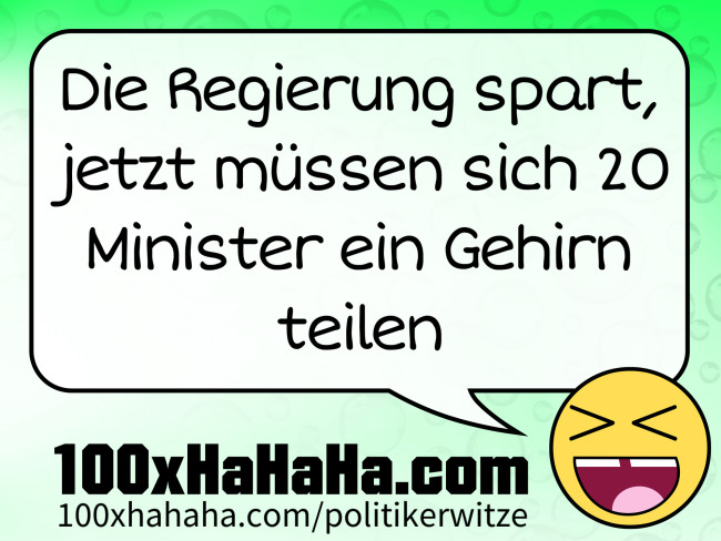 Die Regierung spart, jetzt muessen sich 20 Minister ein Gehirn teilen