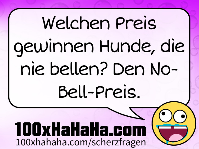 Welchen Preis gewinnen Hunde, die nie bellen? Den No-Bell-Preis.