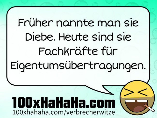 Frueher nannte man sie Diebe. Heute sind sie Fachkraefte fuer Eigentumsuebertragungen.