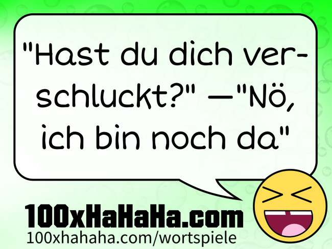 "Hast du dich verschluckt?" —"Noe, ich bin noch da"