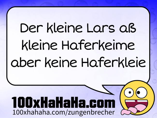 Der kleine Lars ass kleine Haferkeime aber keine Haferkleie