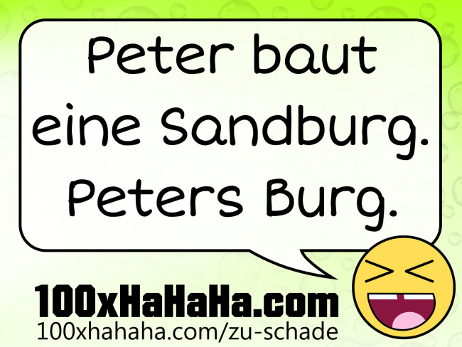 Peter baut eine Sandburg. Peters Burg