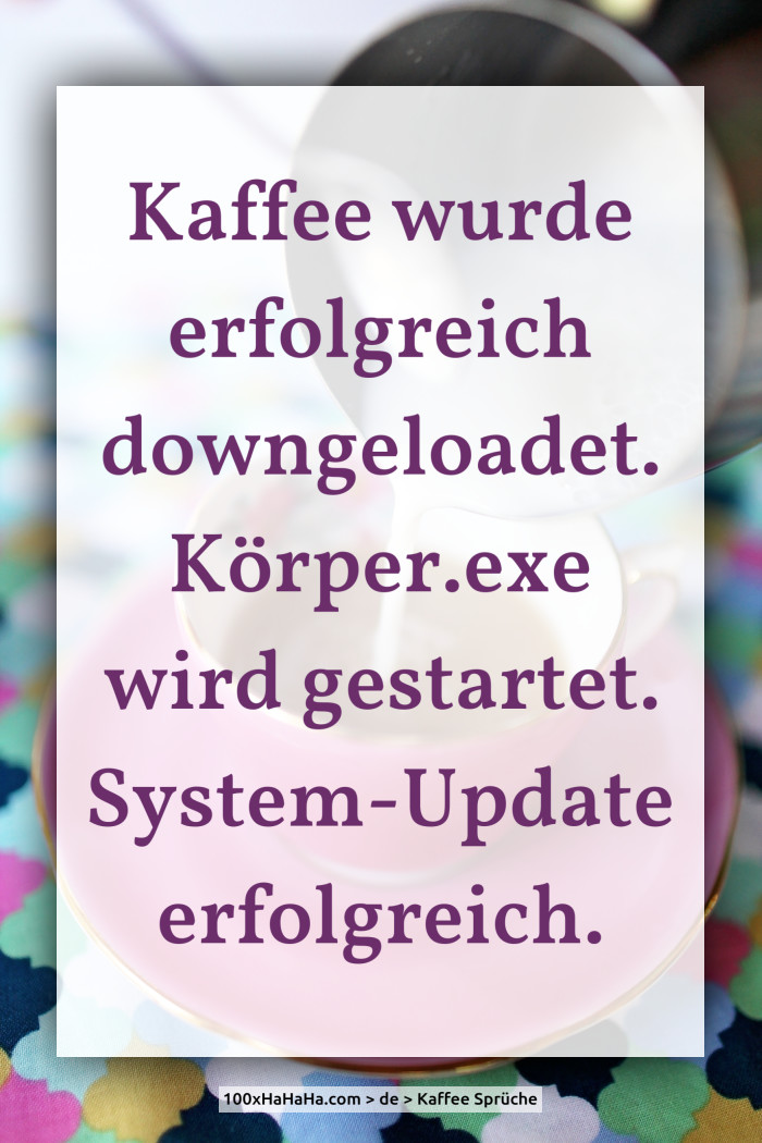 Kaffee wurde erfolgreich downgeloadet. Koerper.exe wird gestartet. System-Update erfolgreich.