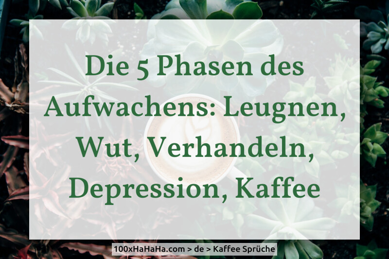 Die 5 Phasen des Aufwachens: Leugnen, Wut, Verhandeln, Depression, Kaffee