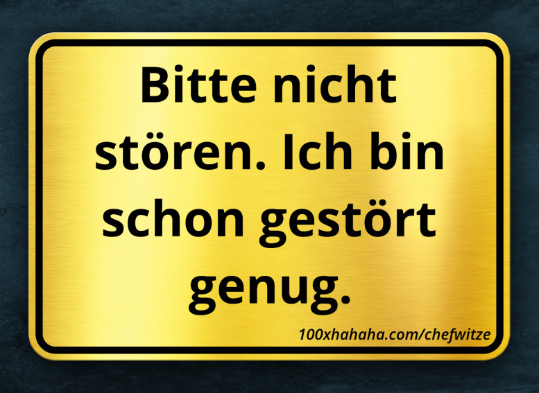 Bitte nicht stoeren. Ich bin schon gestoert genug.