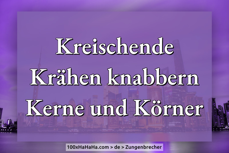 Kreischende Kraehen knabbern Kerne und Koerner