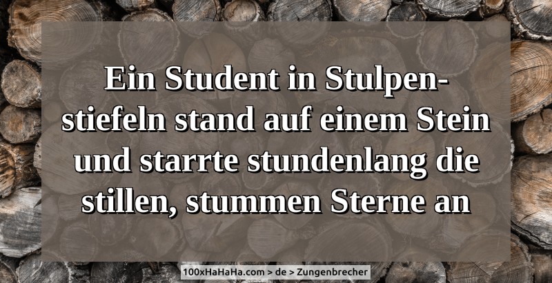 Ein Student in Stulpenstiefeln stand auf einem Stein und starrte stundenlang die stillen, stummen Sterne an