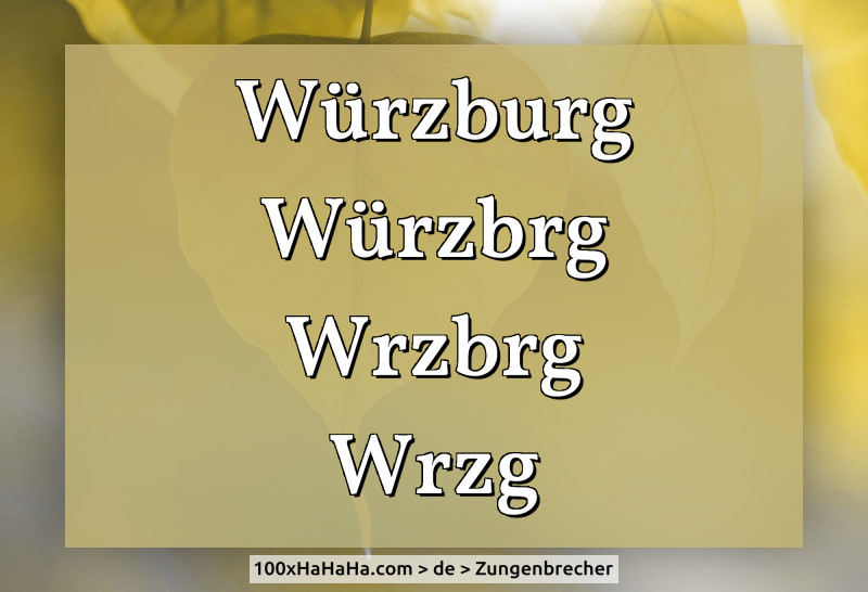Wuerzburg / Wuerzbrg / Wrzbrg / Wrzg