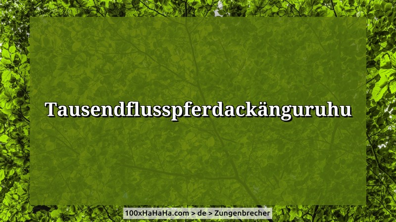 Tausendflusspferdackaenguruhu