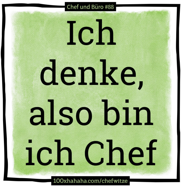 Ich denke, also bin ich Chef