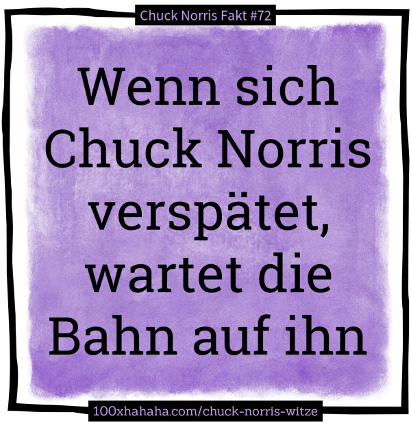 Wenn sich Chuck Norris verspaetet, wartet die Bahn auf ihn