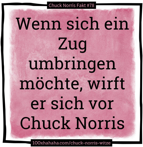 Wenn sich ein Zug umbringen moechte, wirft er sich vor Chuck Norris