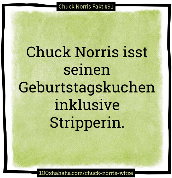 Chuck Norris isst seinen Geburtstagskuchen inklusive Stripperin.