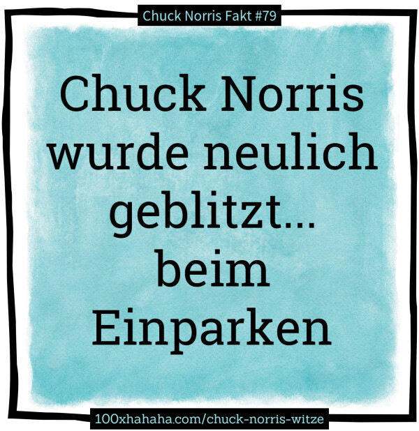 Chuck Norris wurde neulich geblitzt... beim Einparken