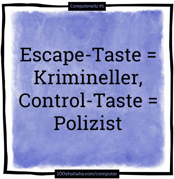 Escape-Taste = Krimineller, Control-Taste = Polizist