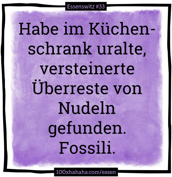 Habe im Kuechenschrank uralte, versteinerte Ueberreste von Nudeln gefunden. Fossili.