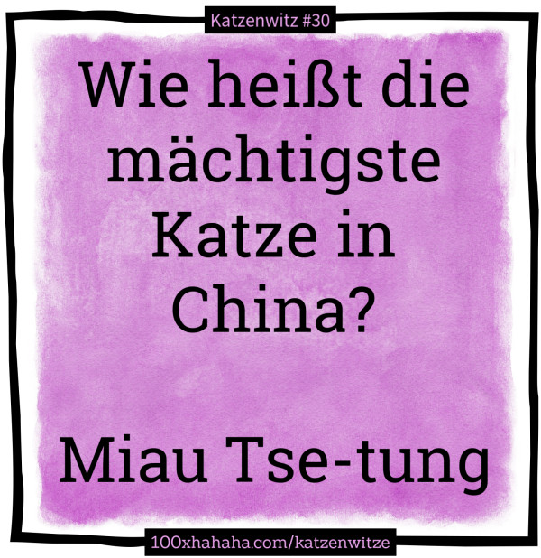 Wie heisst die maechtigste Katze in China? / / Miau Tse-tung