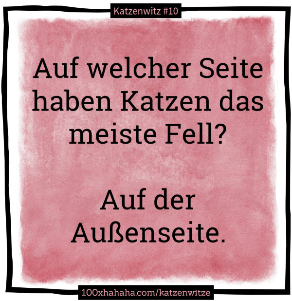 Auf welcher Seite haben Katzen das meiste Fell? / / Auf der Aussenseite.