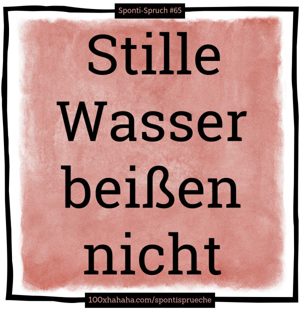 Stille Wasser beissen nicht