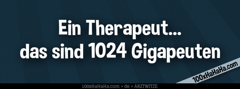 Ein Therapeut... das sind 1024 Gigapeuten