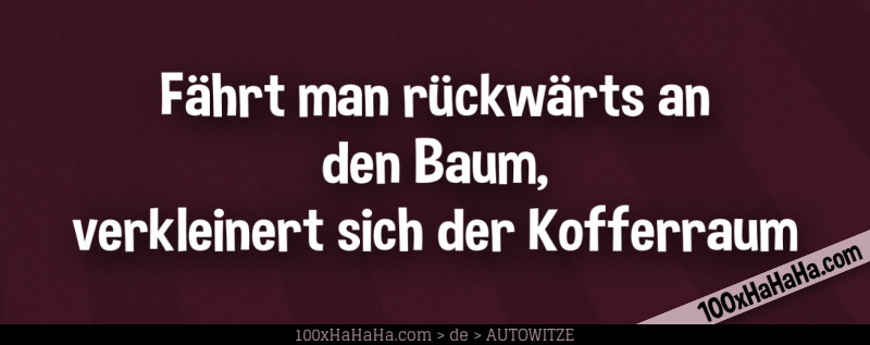 Faehrt man rueckwaerts an den Baum, verkleinert sich der Kofferraum