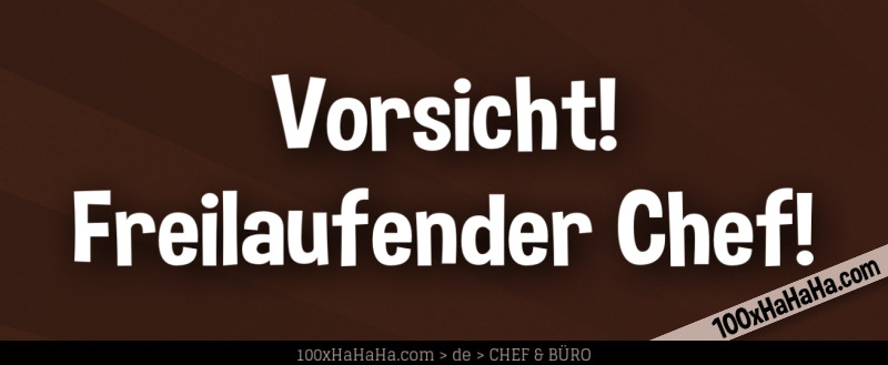 Vorsicht! / Freilaufender Chef!