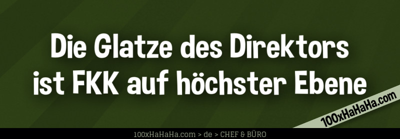 Die Glatze des Direktors ist FKK auf hoechster Ebene