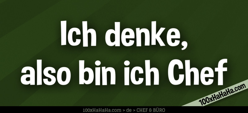 Ich denke, also bin ich Chef