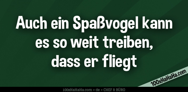 Auch ein Spassvogel kann es so weit treiben, dass er fliegt
