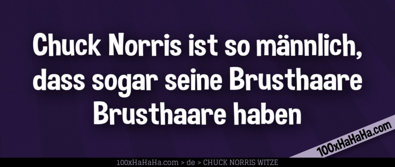 Chuck Norris ist so maennlich, dass sogar seine Brusthaare Brusthaare haben