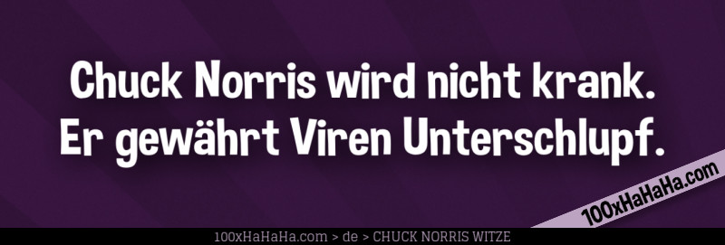 Chuck Norris wird nicht krank. Er gewaehrt Viren Unterschlupf.
