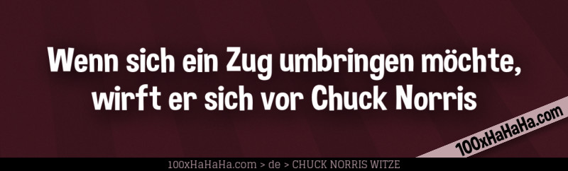 Wenn sich ein Zug umbringen moechte, wirft er sich vor Chuck Norris