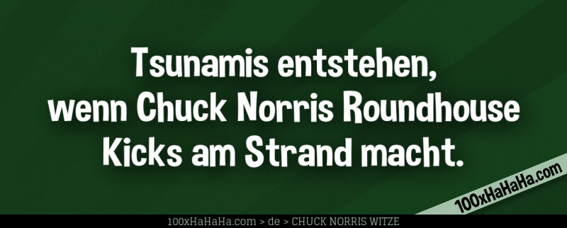 Tsunamis entstehen, wenn Chuck Norris Roundhouse Kicks am Strand macht.