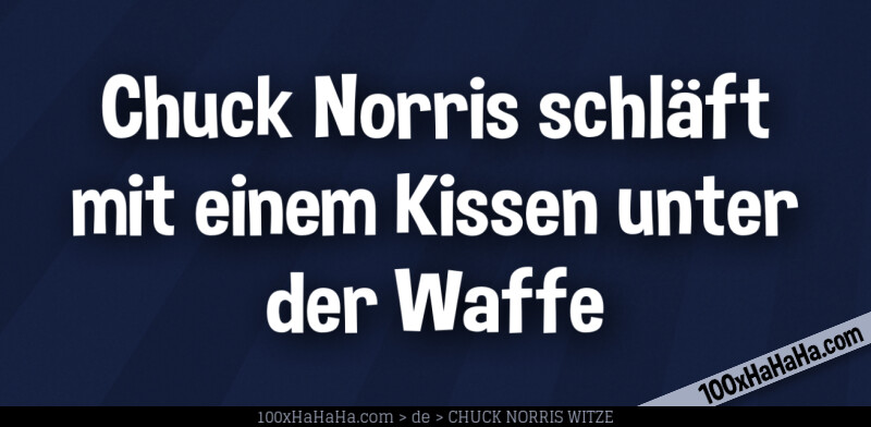 Chuck Norris schlaeft mit einem Kissen unter der Waffe