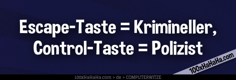 Escape-Taste = Krimineller, Control-Taste = Polizist