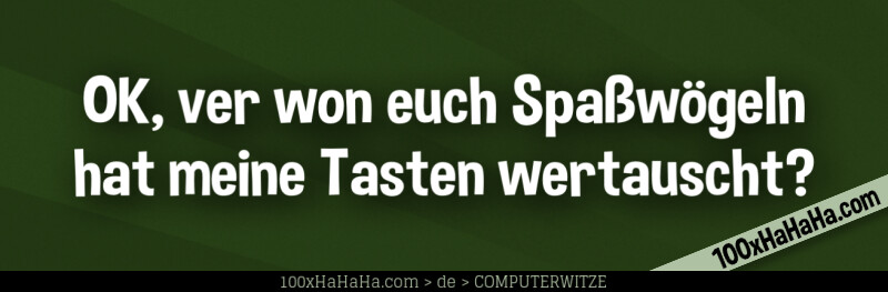 OK, ver won euch Spasswoegeln hat meine Tasten wertauscht?
