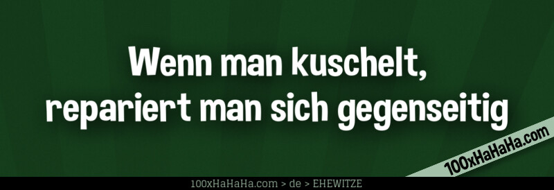 Wenn man kuschelt, repariert man sich gegenseitig