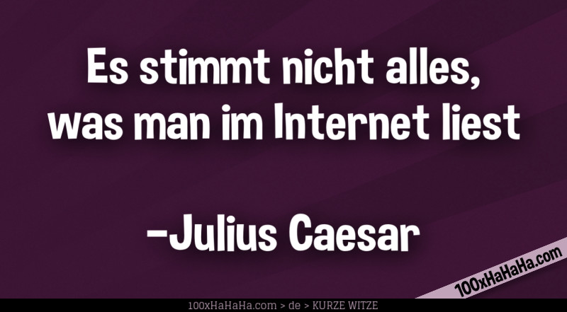 Es stimmt nicht alles, was man im Internet liest / / —Julius Caesar