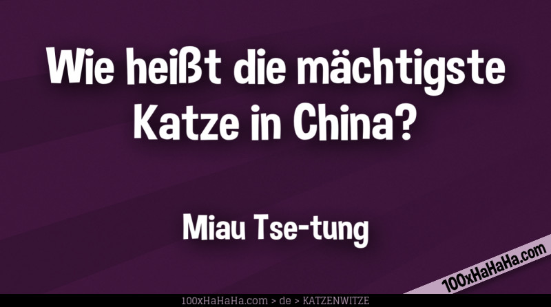 Wie heisst die maechtigste Katze in China? / / Miau Tse-tung