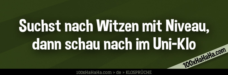Suchst nach Witzen mit Niveau, / dann schau nach im Uni-Klo