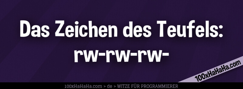 Das Zeichen des Teufels: rw-rw-rw-