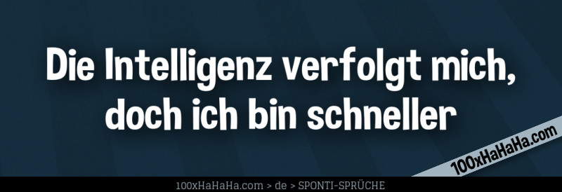 Die Intelligenz verfolgt mich, doch ich bin schneller
