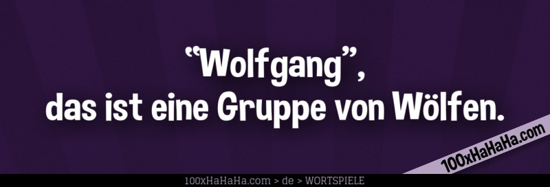 "Wolfgang", das ist eine Gruppe von Woelfen.