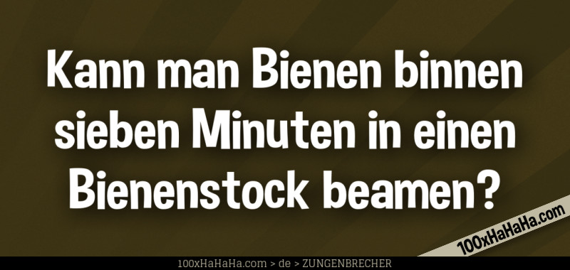 Kann man Bienen binnen sieben Minuten in einen Bienenstock beamen?