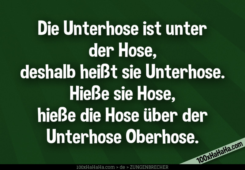 Die Unterhose ist unter der Hose, deshalb heisst sie Unterhose. Hiesse sie Hose, hiesse die Hose ueber der Unterhose Oberhose.