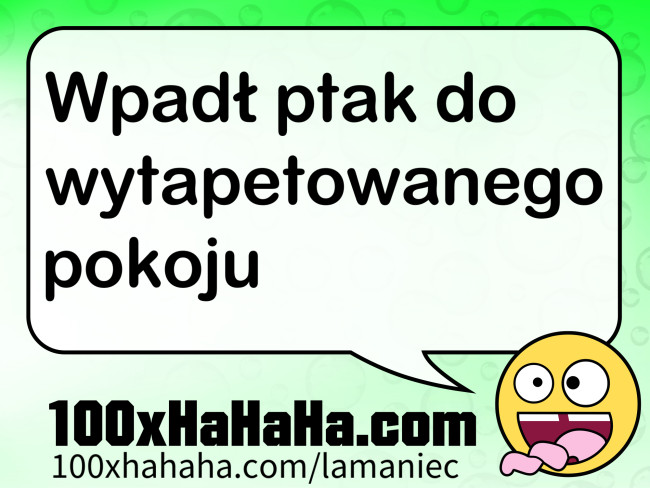 Wpadl ptak do wytapetowanego pokoju